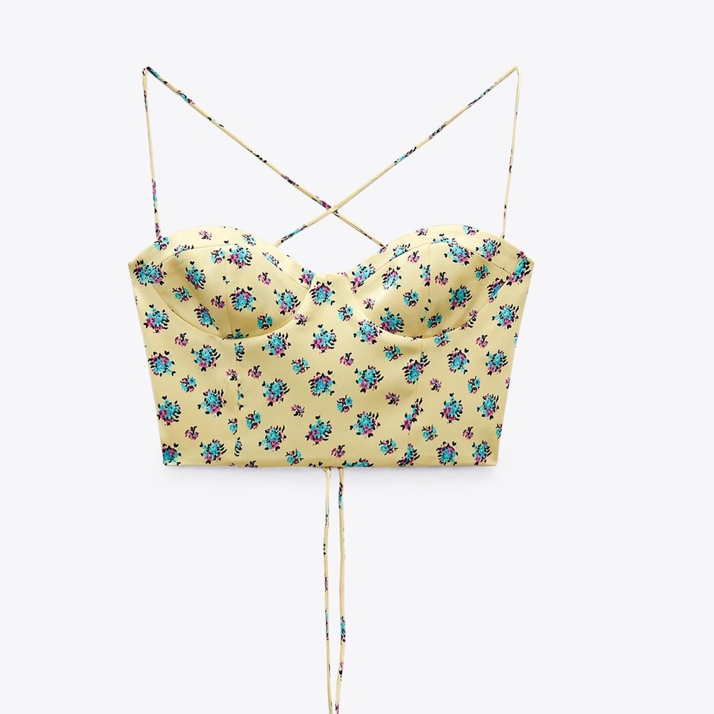 Zara NWT satin crop Top - Picture 6 of 9